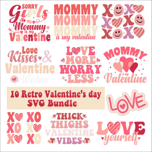 Retro Valentine's Day SVG Bundle.
