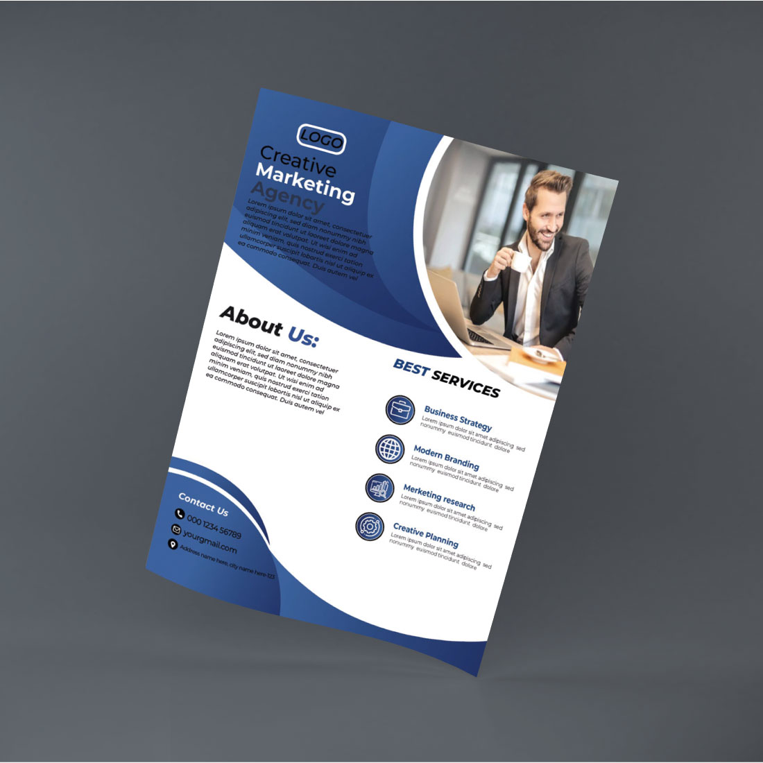 Corporate Business Flyer Design Blue cover image.