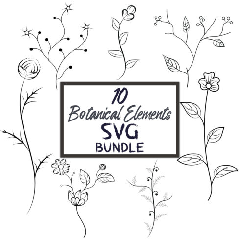 10 Botanical Elements SVG Bundle main image.