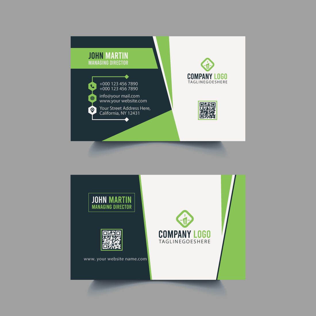 Creative Modern and Clean Business Card Design preview image.