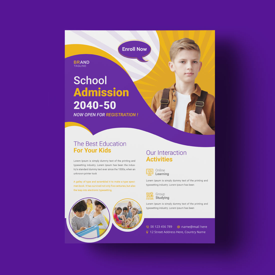 School Admission Flyer Design - MasterBundles