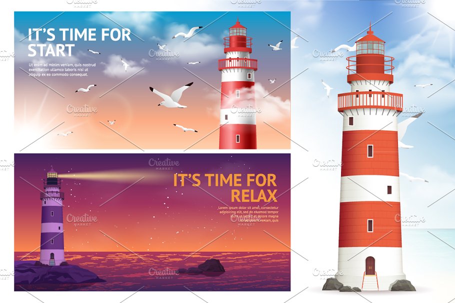 Lighthouse Realistic Set preview.
