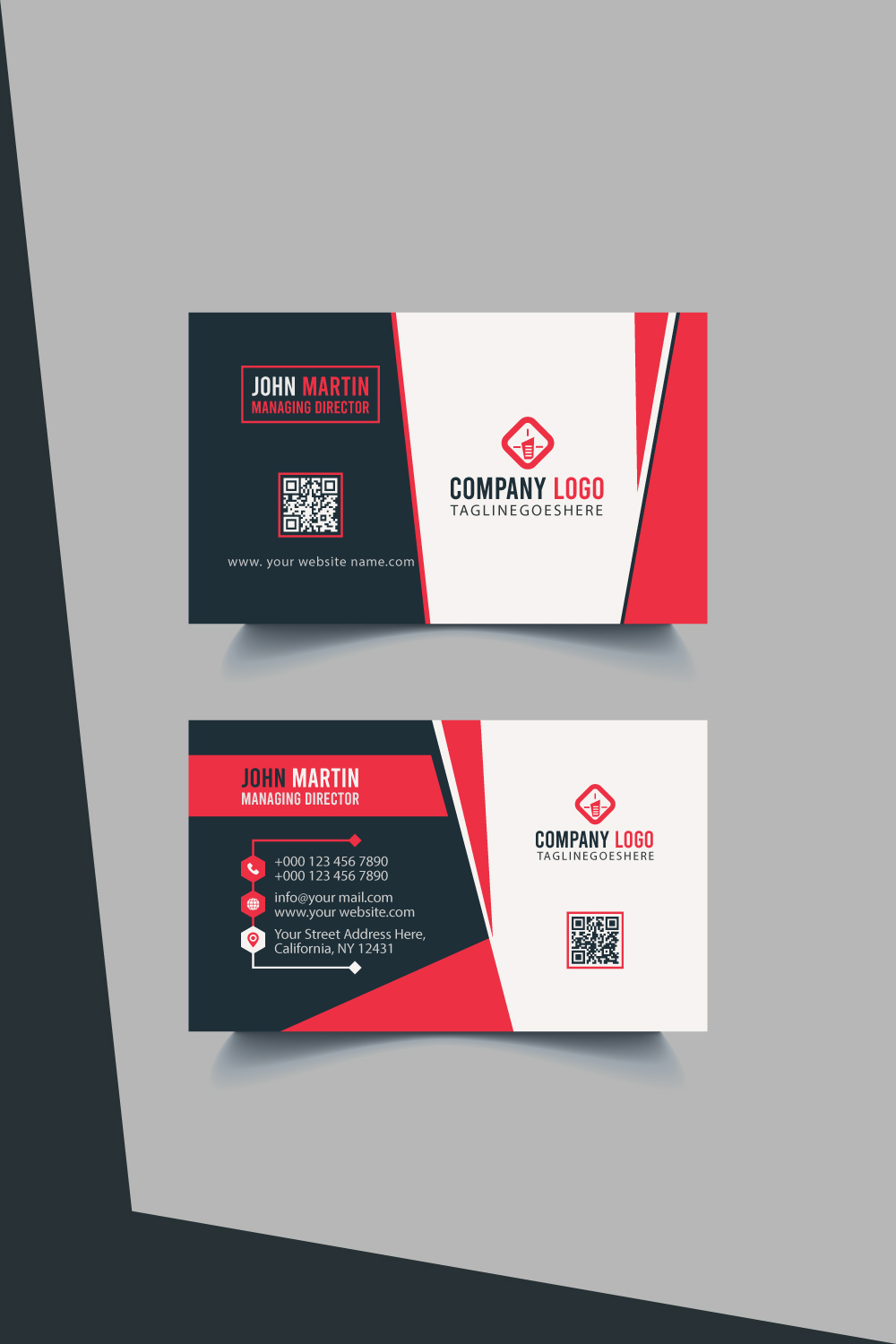 Creative Modern and Clean Business Card Design pinterest preview image.