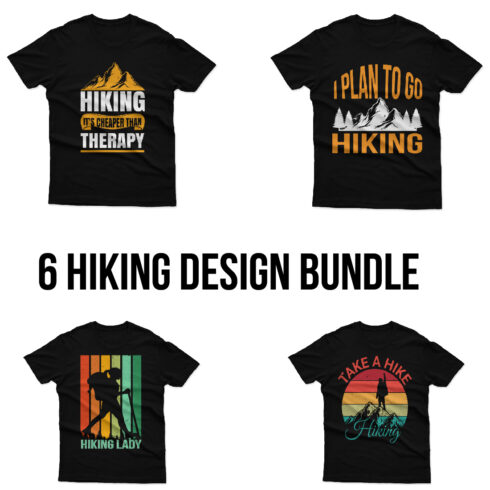 Hiking T-shirt Design Vector Template cover image.