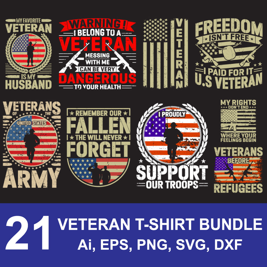 Us Army, Military, Veteran T-shirt Design cover image.