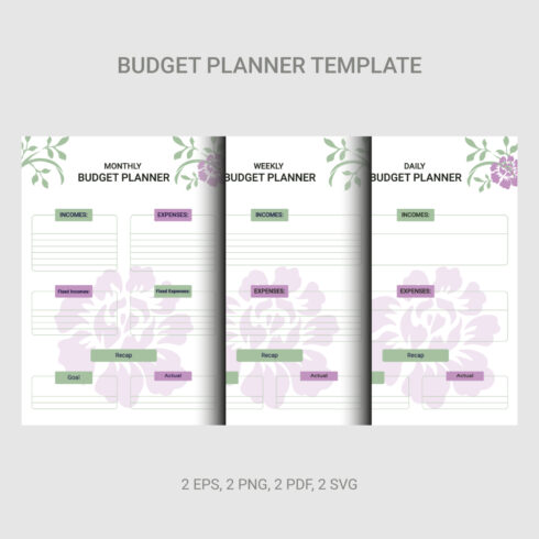 Monthly Weekly and Daily Budget Planner Templates cover image.