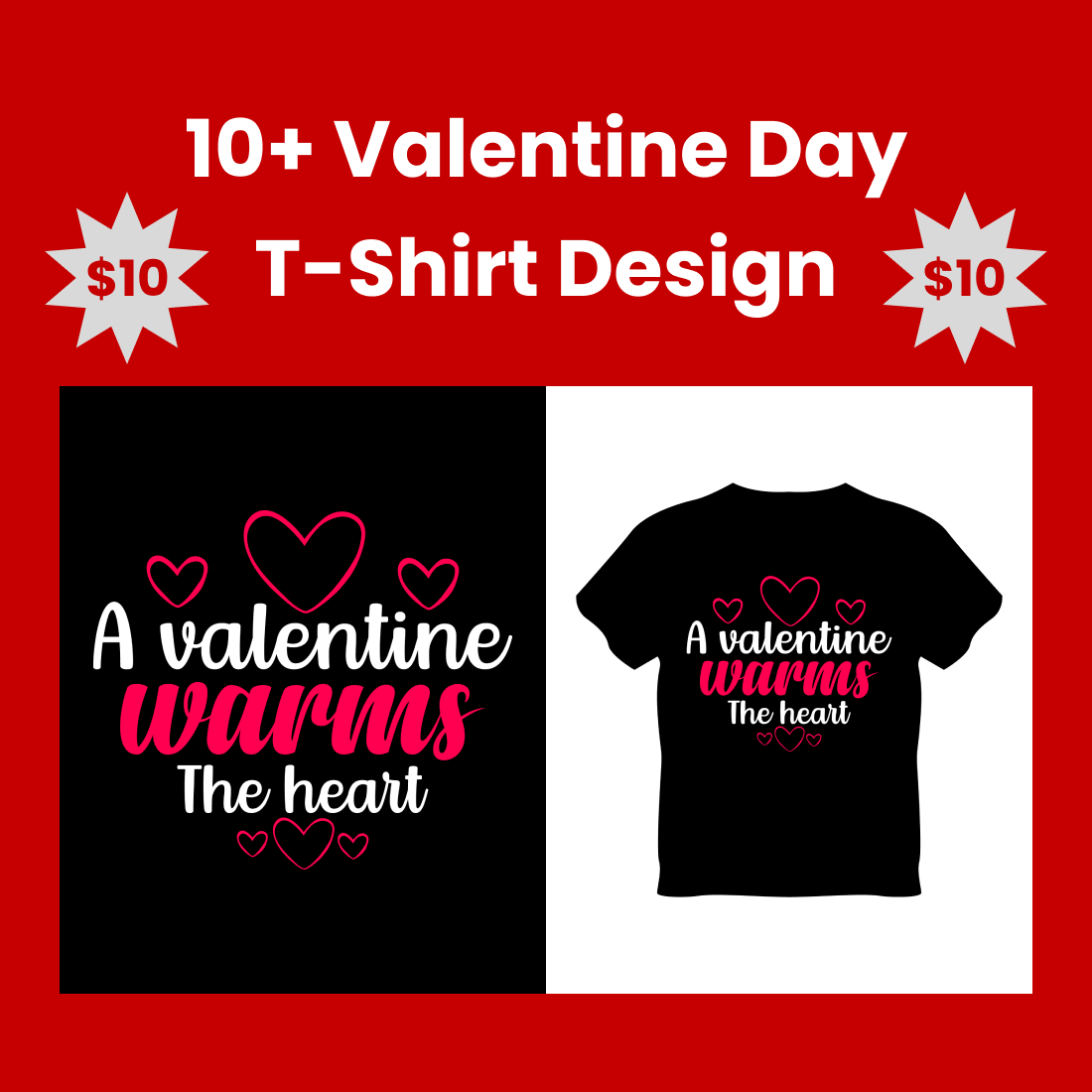 10+ Valentine Day T-Shirt Design Bundle main cover.