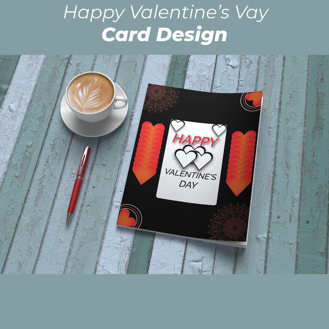 Valentine Day Greeting Card Template cover image.