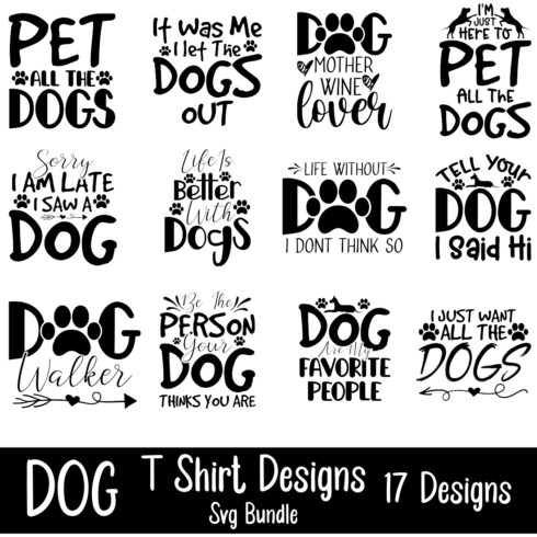 Dog T-Shirt Designs Bundle.