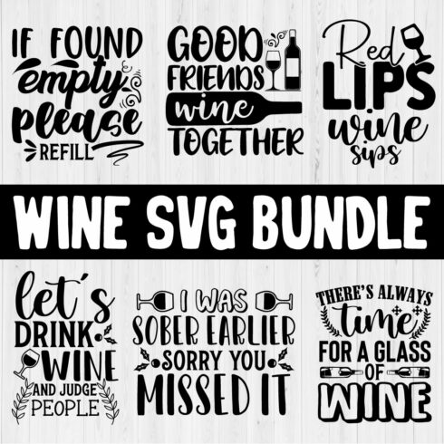 Wine SVG T-Shirt Design Bundle Vol.6 main cover
