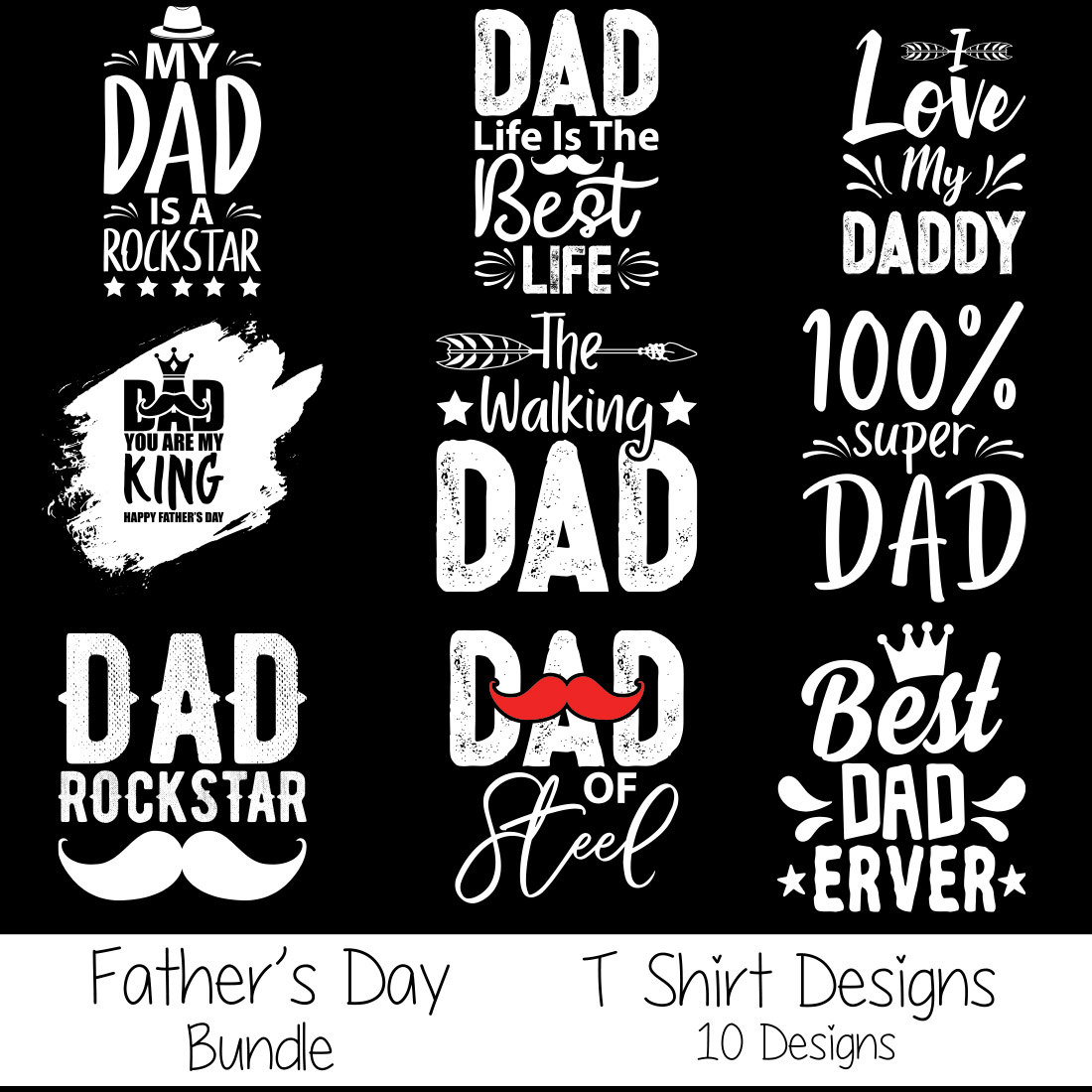 Fathers Day T-Shirt Designs Bundle main cover