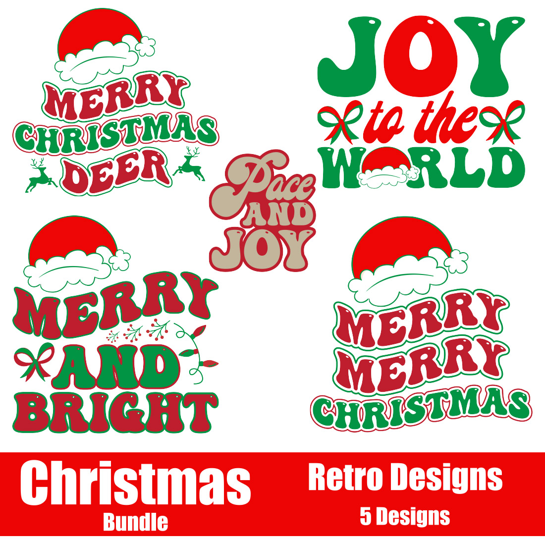 Christmas Retro Designs Bundle main cover