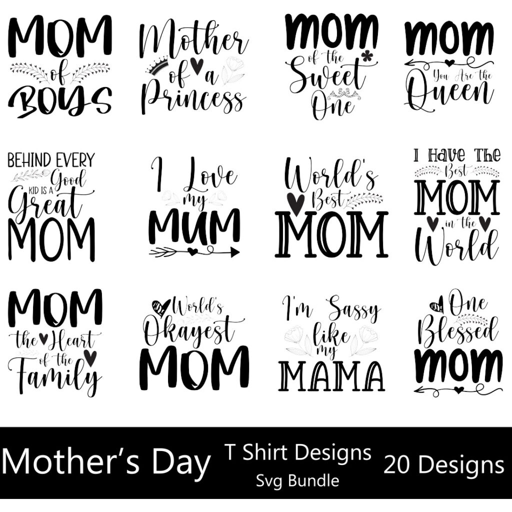 Mothers Day Svg T Shirt Designs Bundle Masterbundles 1142