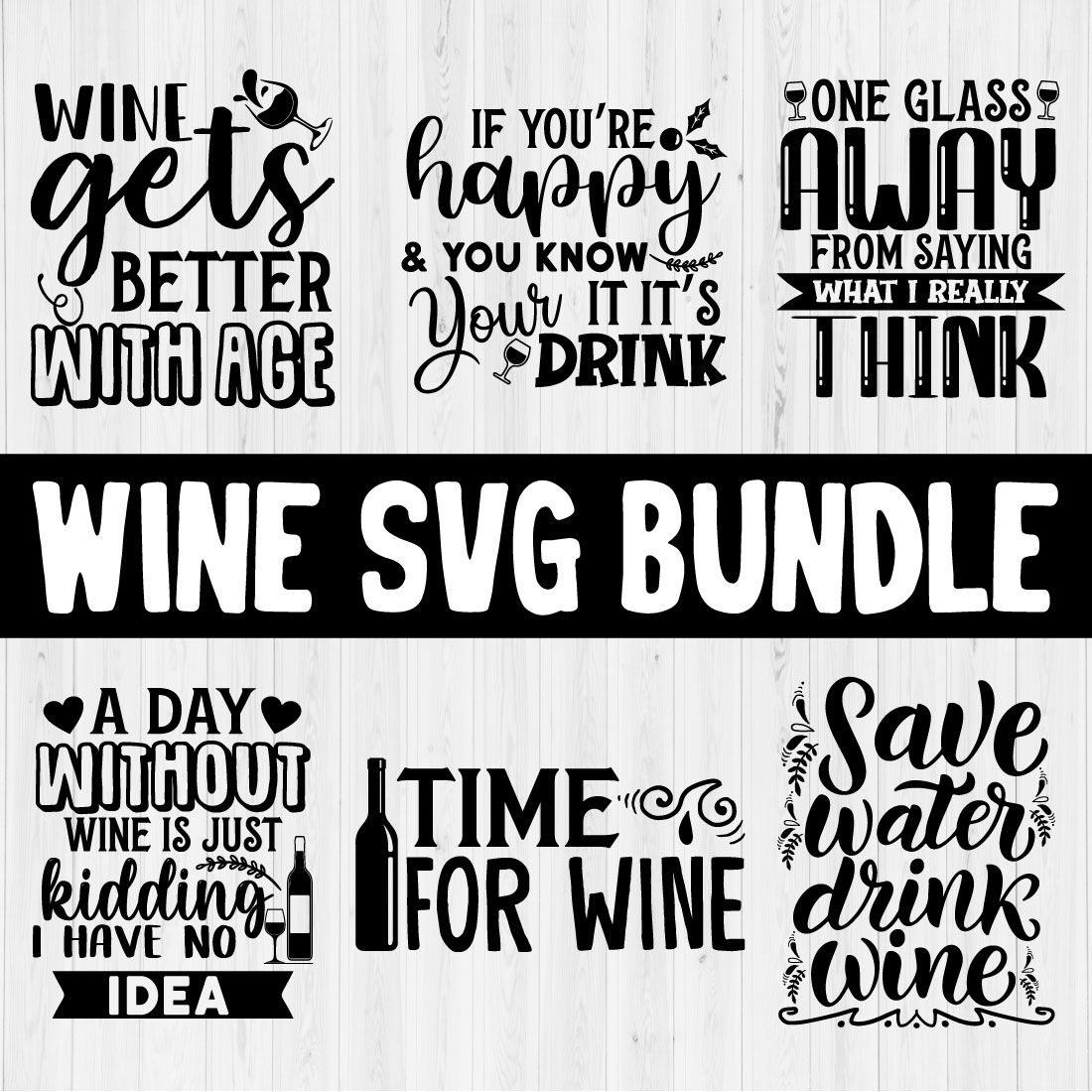 Wine SVG Quotes Design Bundle Vol.5 main cover