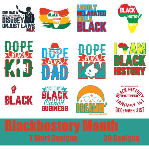 Blackhostory Month T-Shirt Designs Bundle.