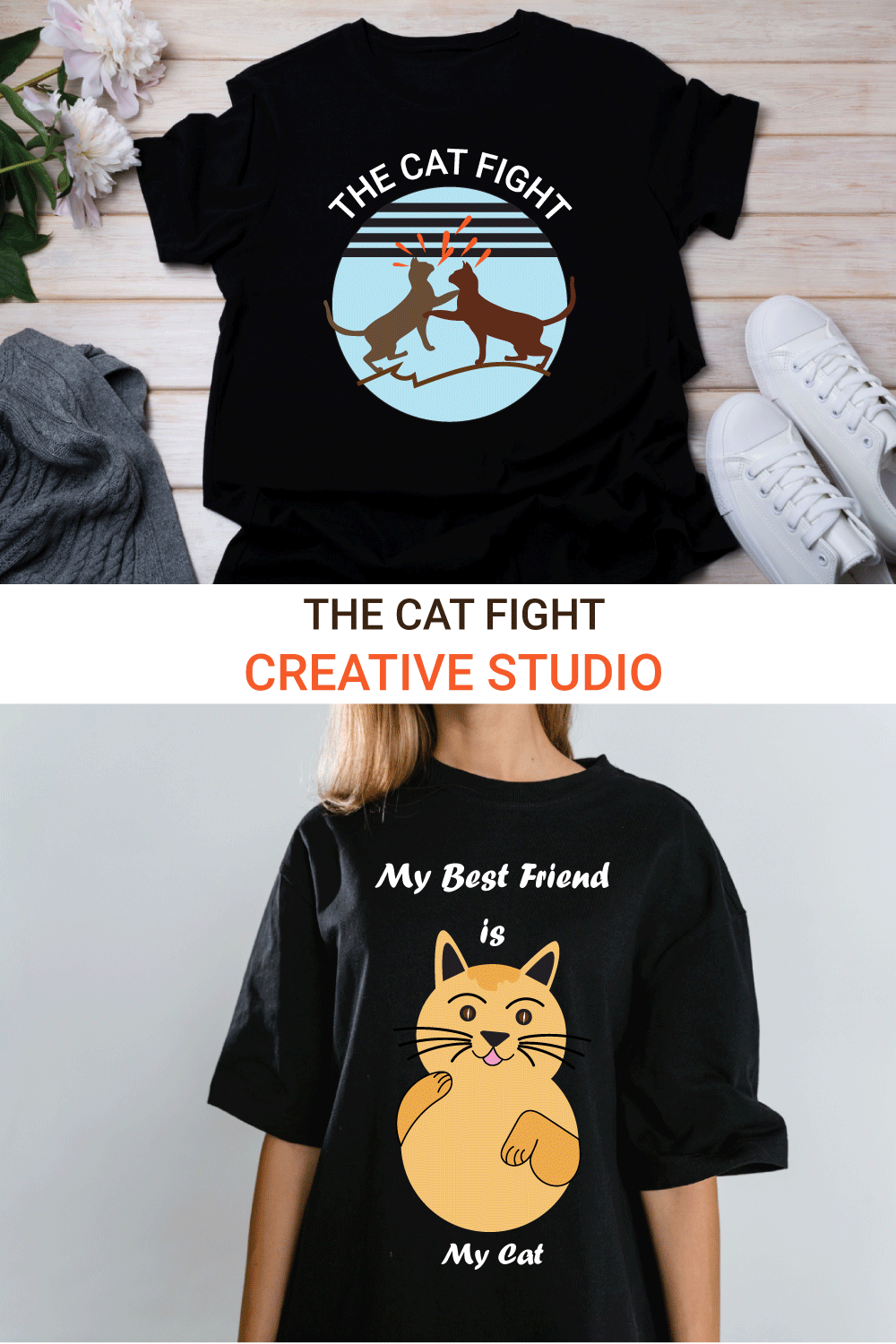 4 Funny Cat SVG T-shirt Bundle Pinterest.
