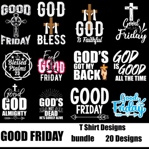 Good Friday T-Shirt Designs Bundle.