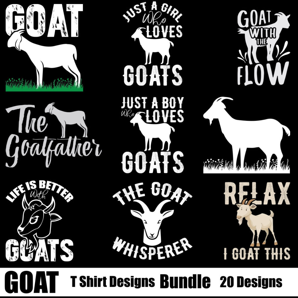 Goat T-Shirt Designs Bundle | MasterBundles