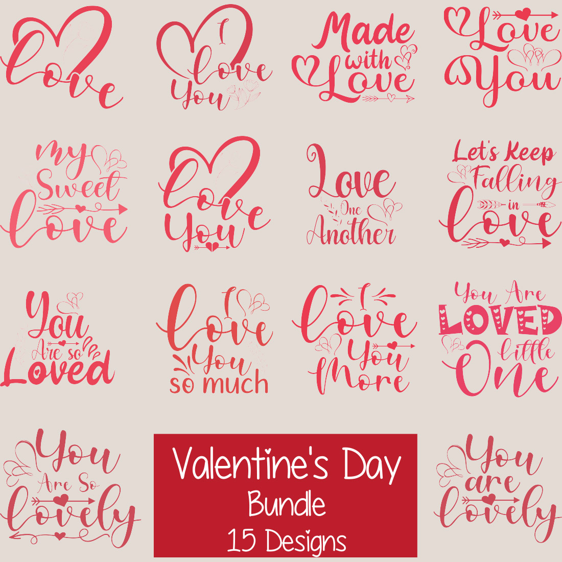 Valentine’s Day SVG Bundle main cover.