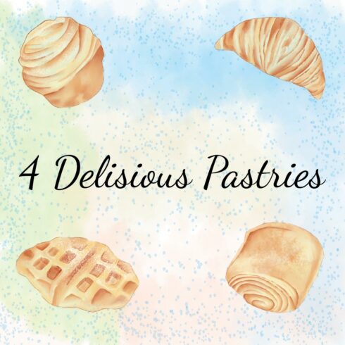 4 Delicious Pastries for Kitchen Decoration main cover.
