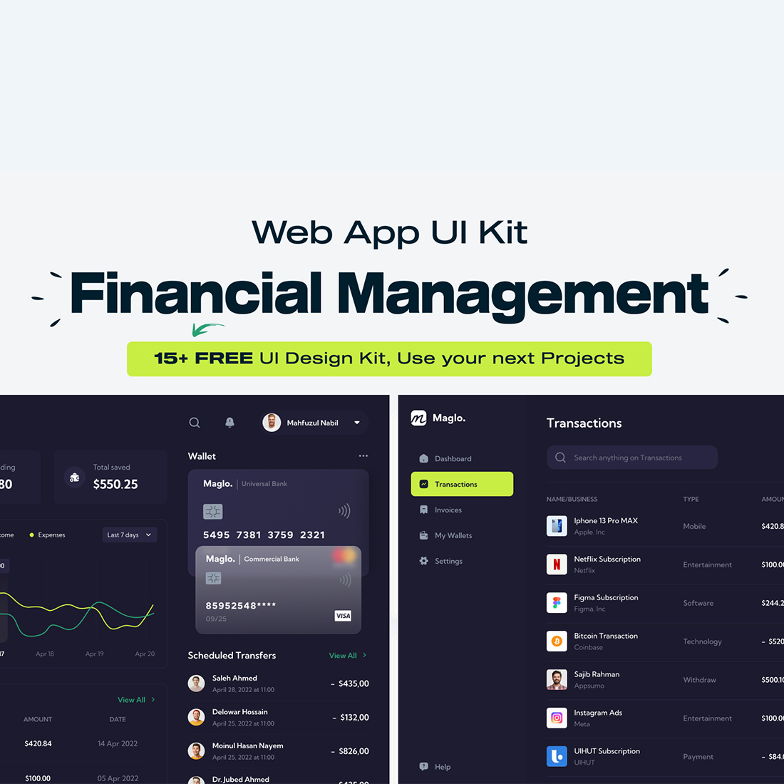 Web App UI Kit Financial Management cover image.