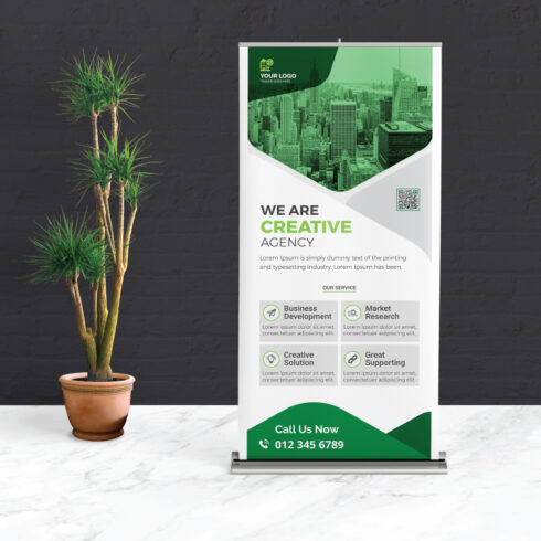 Professional Creative Corporate or Business A4 Rollup Banner Template main cover.