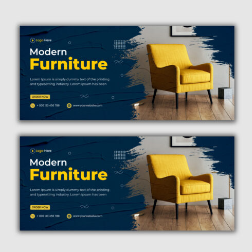 Modern Furniture Sale Promotion Facebook Banner Design main cover.