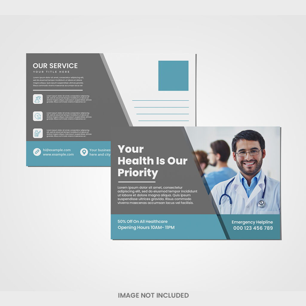 Medical Healthcare Postcard Template MasterBundles