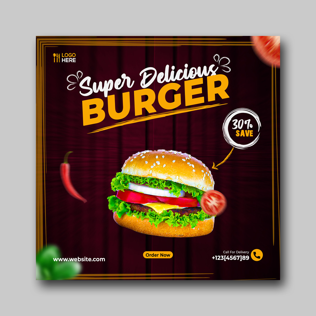 Instagram Post Food Template PSD cover image.
