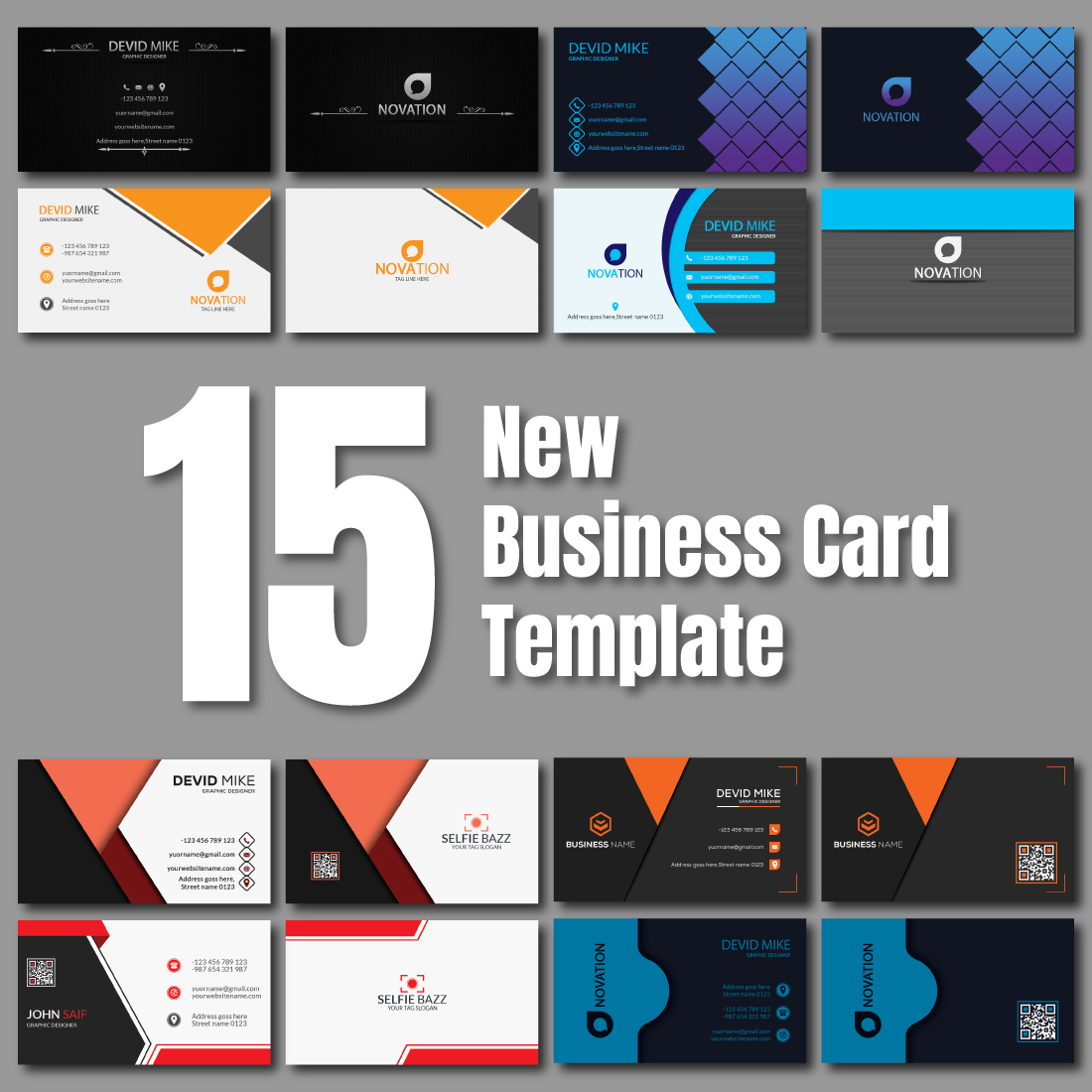 15 New Business Card Template preview image.