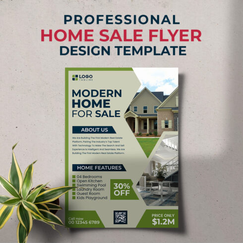 Modern Home Sale Real Estate Corporate Business Flyer Template main cover