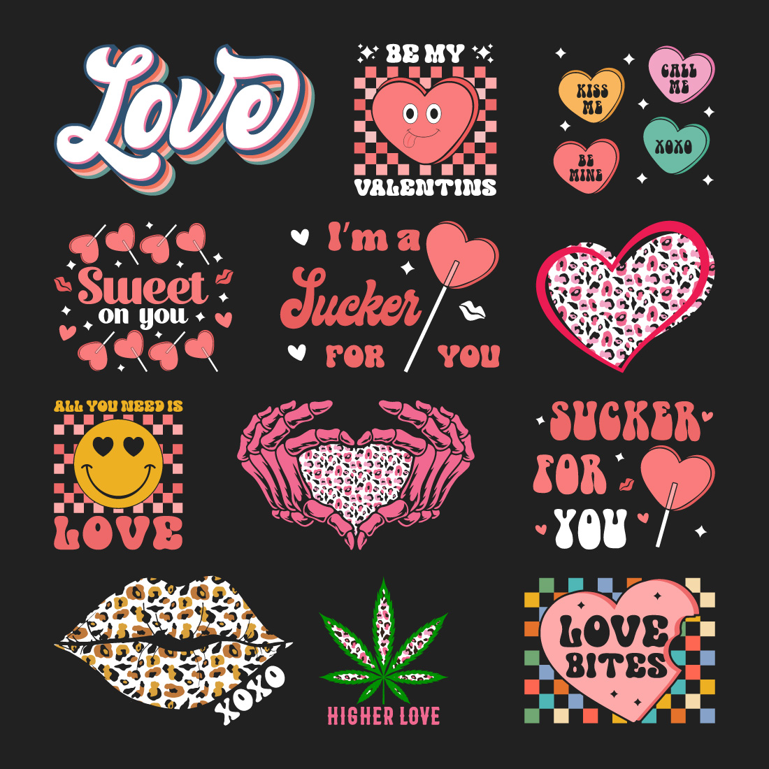 T-shirt Valentine's Day Retro SVG Design Vector cover image.