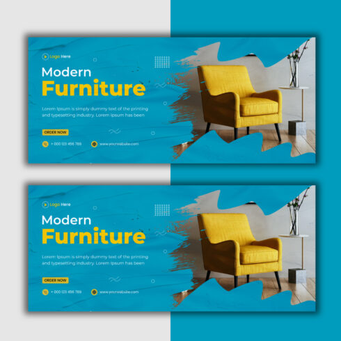 Modern Furniture Sale Promotion Facebook Banner Cover Design main cover.