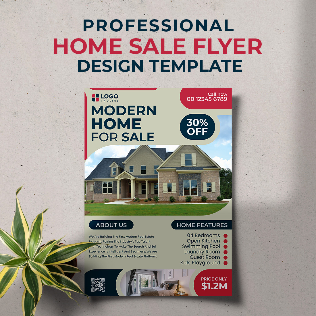 Professional Modern Home Sale Real Estate Flyer Template main cover