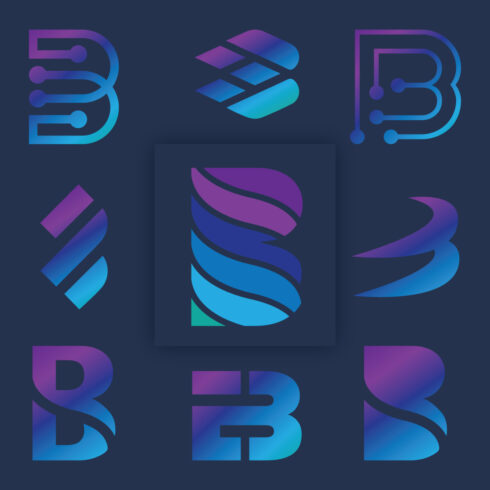 B Letter Logo And Icon Set main cover
