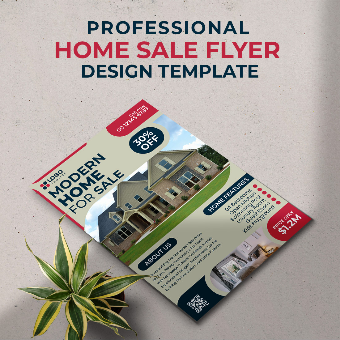 Professional Modern Home Sale Real Estate Flyer Template cover