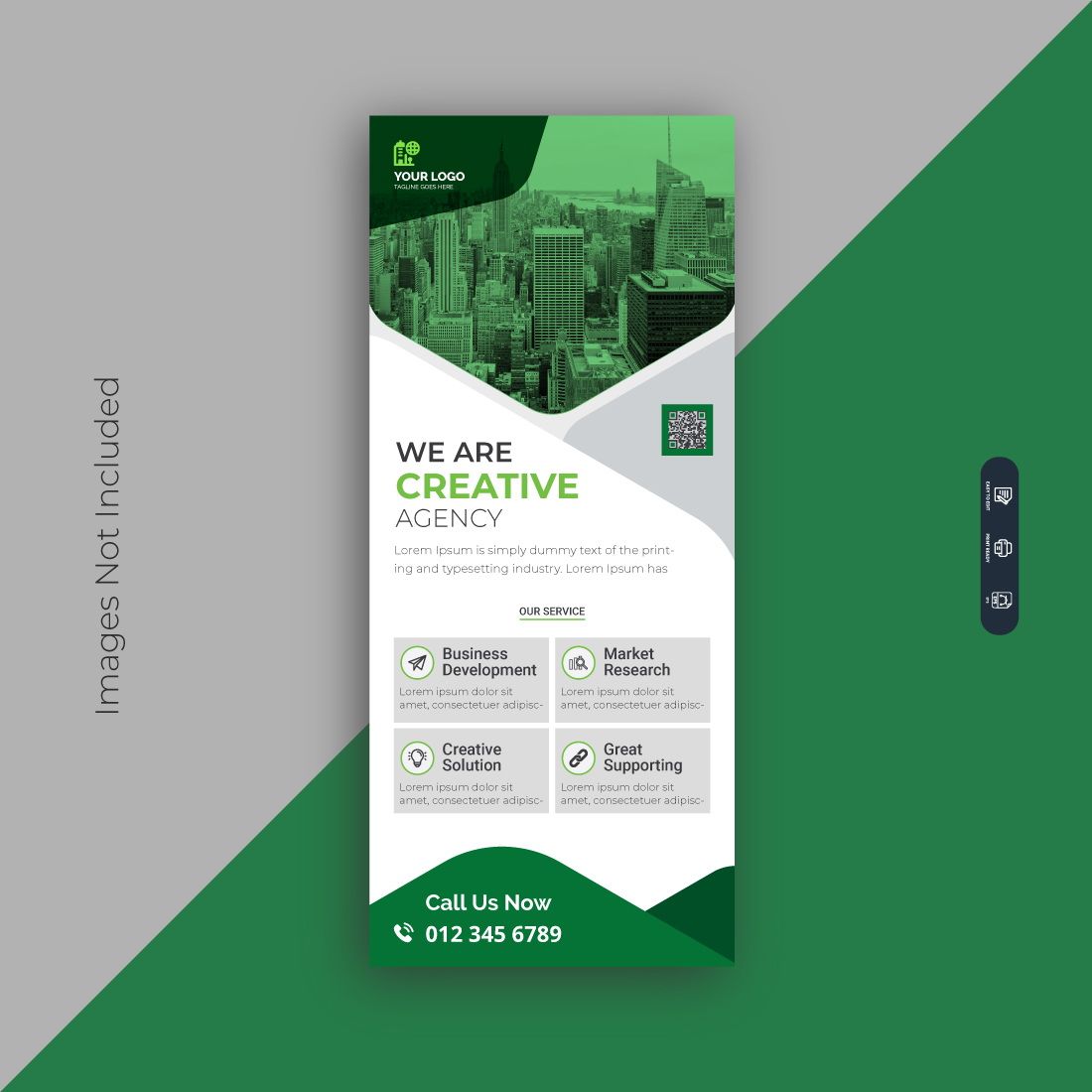 Professional Creative Corporate or Business A4 Rollup Banner Template main cover.
