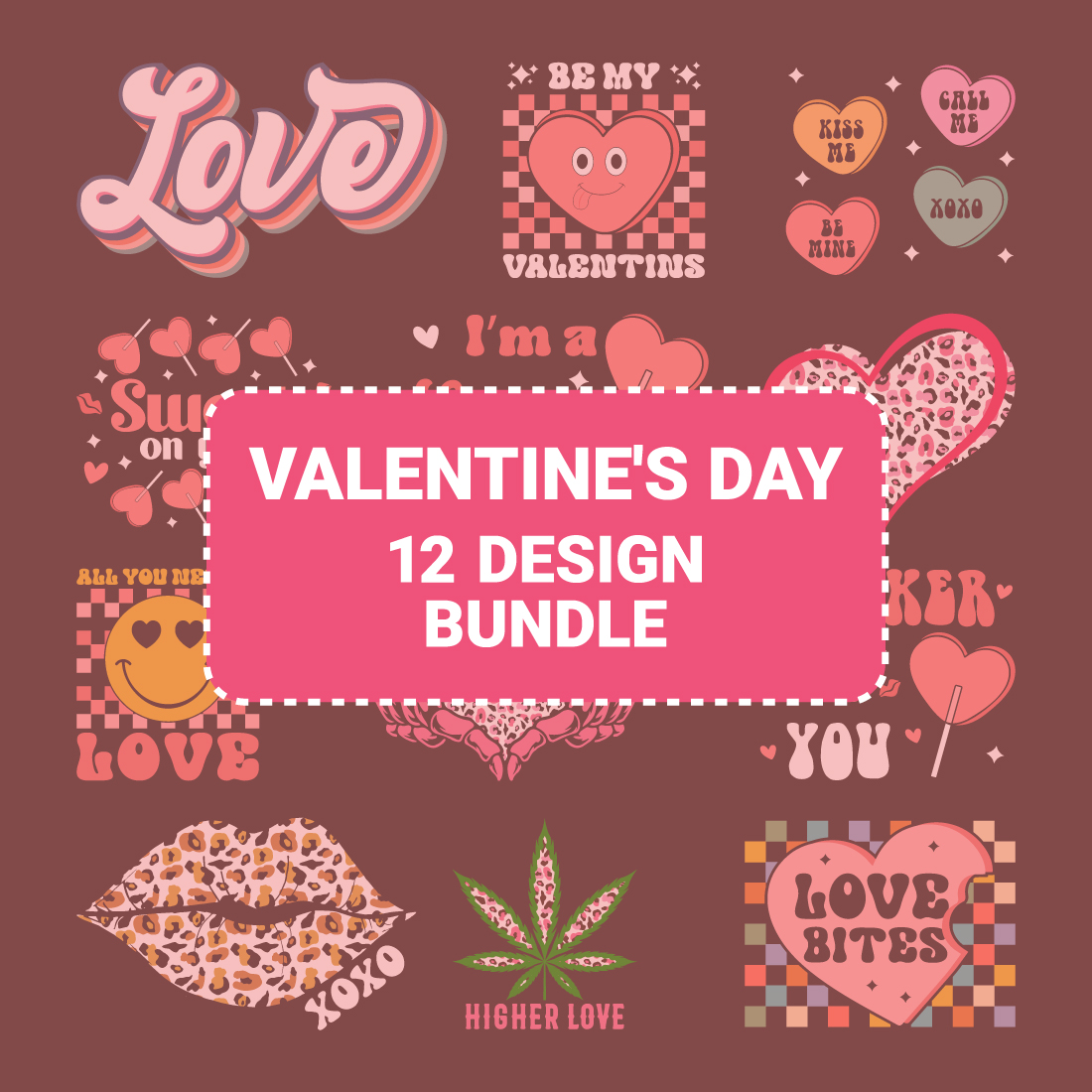 Valentine's Day Retro SVG Design Vector T-Shirt cover image.