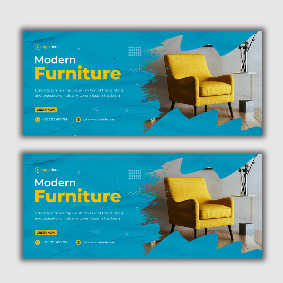 Modern Furniture Sale Promotion Facebook Banner Cover Design cover image.