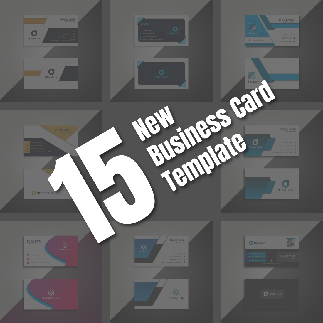 15 New Business Card Template main cover.