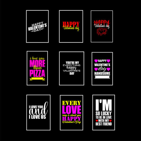 Happy Valentines Day Typography T-shirt Design cover image.