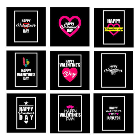 Happy Valentines Day Typography T-Shirt Design main cover
