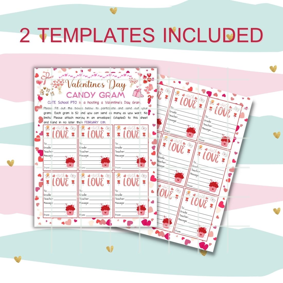 Valentines Candy Gram - Editable by Canva cover image.