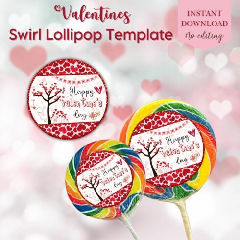 Valentine Swirl Lollipop Template main cover