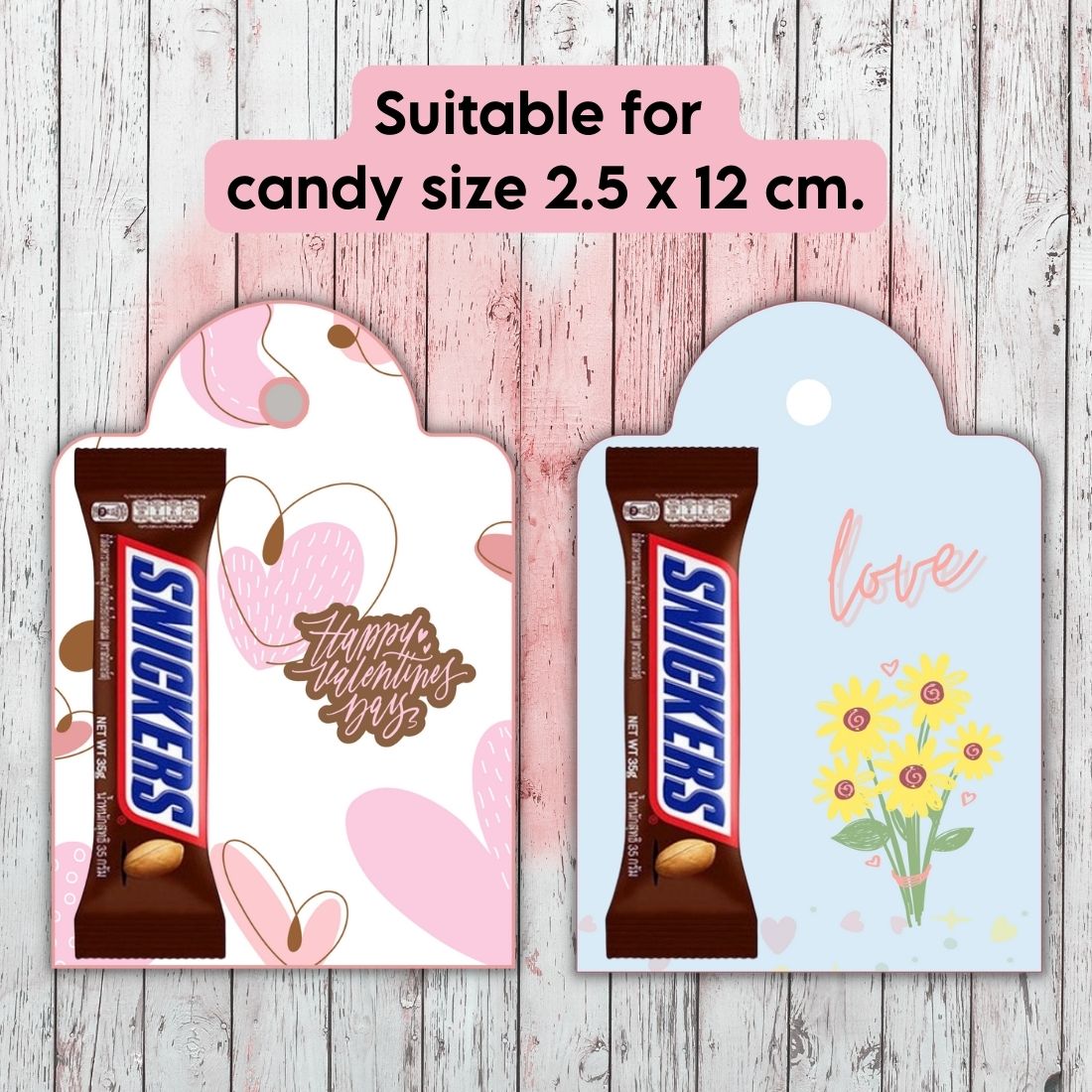 Valentine Candy Holder Card - 12 PNG &12 PDF Files - 10.5 x 14.85 cover image.