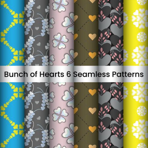 Bunch of Hearts Seamless Pattern Designs main cover.
