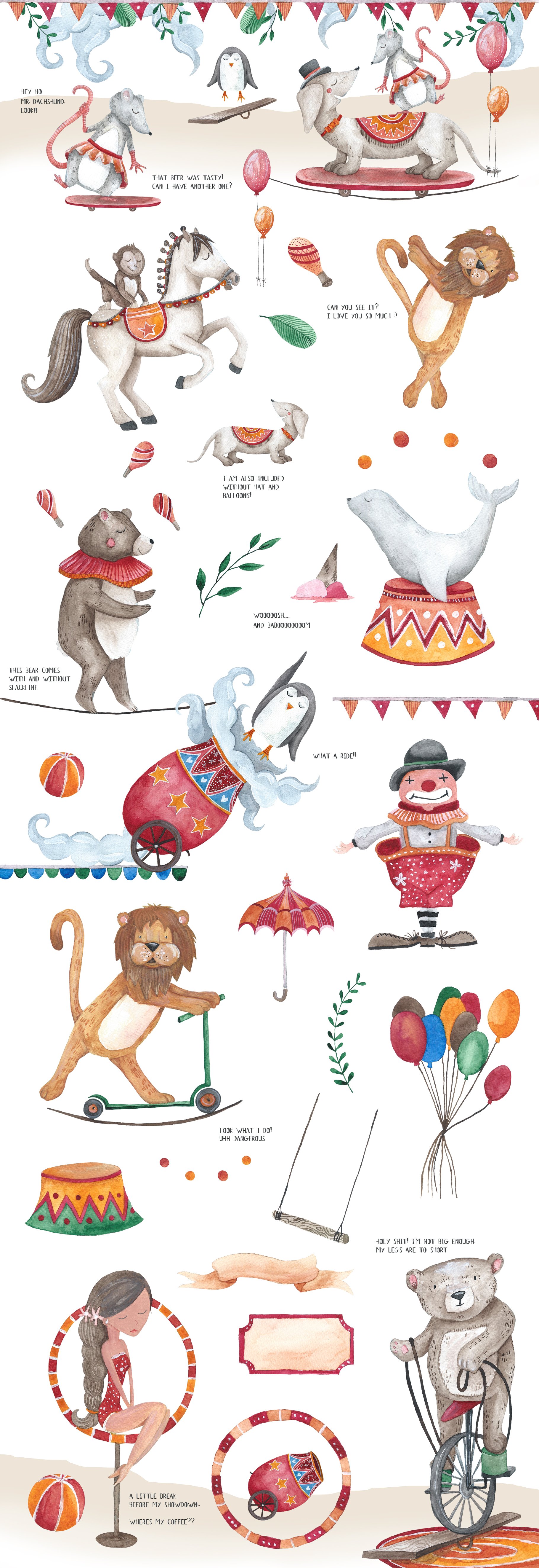 Circus Adventures Graphics elements preview.