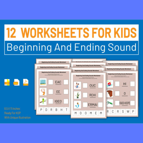 12 Cut And Paste Worksheets For Kids main cover.