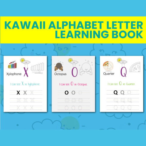 Kawaii Alphabet Letter Learning Book main cover.