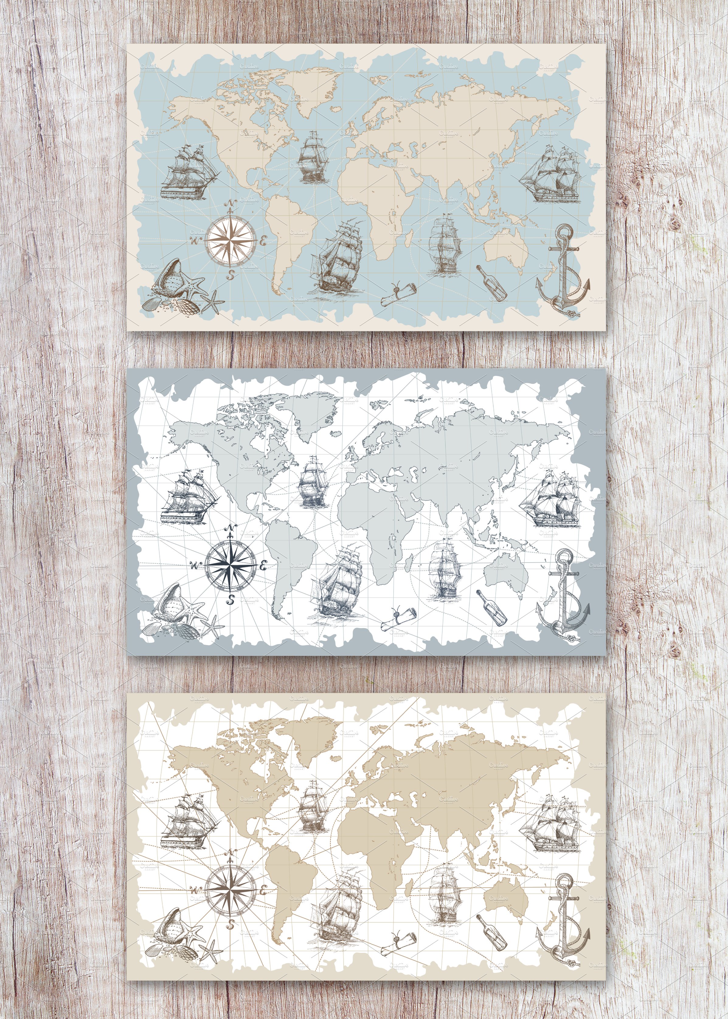Some illustrations with world maps.